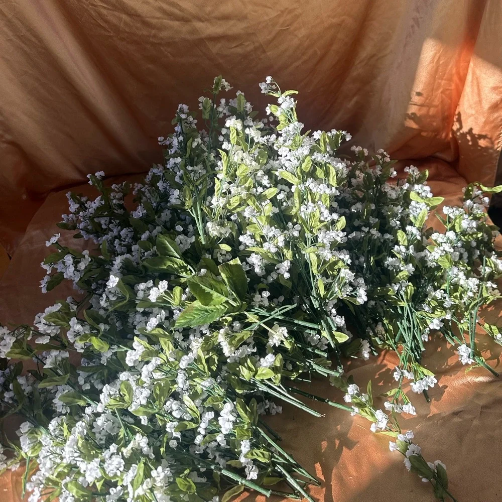 Huge lot of Artificial White and Green baby’s breath Flowers